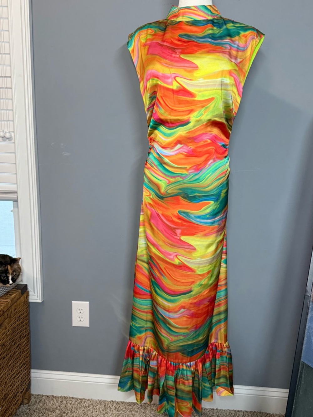 Multicolor Swirl Maxi Dress - Bold Vibrant Print